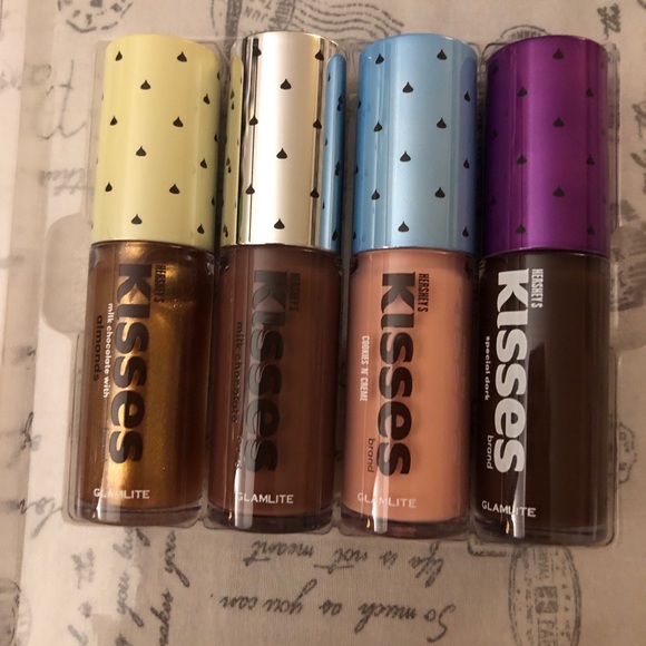 Glamlite x Hershey’s Kisses 4PC Lip Gloss Set NIB - Picture 3 of 11